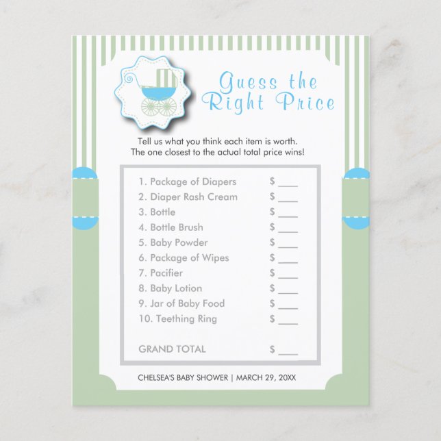 Prospectus 11,4 Cm X 14,2 Cm Bleu et Mint Green Buggy - Prix (Devant)