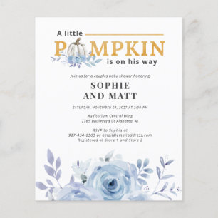 Prospectus 11,4 Cm X 14,2 Cm Blue Botanical Baby Shower