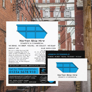Prospectus 11,4 Cm X 14,2 Cm Blue Skip, Skip/Dumpster Company Advertising