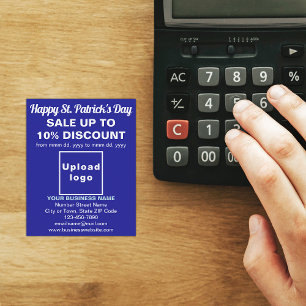 Prospectus 11,4 Cm X 14,2 Cm Blue St. Patrick's Day Business Sale Flyer