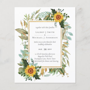 Prospectus 11,4 Cm X 14,2 Cm Boho Sunflower Sage Mariage de verdure