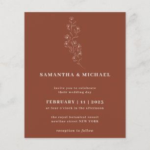 Prospectus 11,4 Cm X 14,2 Cm Boho Terracotta Indie Rustic Botanical budget