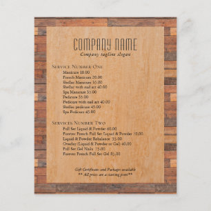 Prospectus 11,4 Cm X 14,2 Cm Bois brun rustique motif
