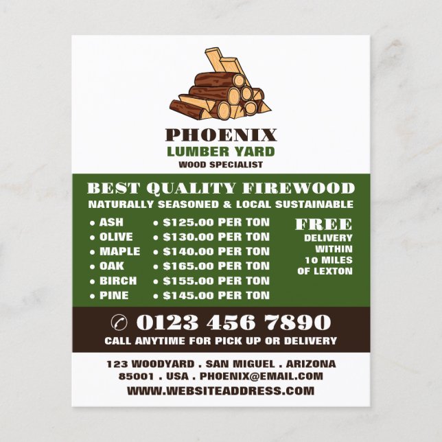 Prospectus 11,4 Cm X 14,2 Cm Bois de chauffage, Bois de sciage/Bois/Jardin de b (Devant)