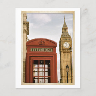 Prospectus 11,4 Cm X 14,2 Cm Boîte téléphonique et tour de Big Ben