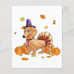 Prospectus 11,4 Cm X 14,2 Cm Bon thanksgiving Dachshund Turquie Costume T Fun