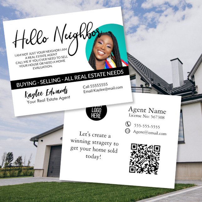 Prospectus 11,4 Cm X 14,2 Cm Bonjour voisin New Real Estate Agent flyer (Créateur téléchargé)