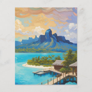 Prospectus 11,4 Cm X 14,2 Cm Bora Bora Île Polynésie française Art