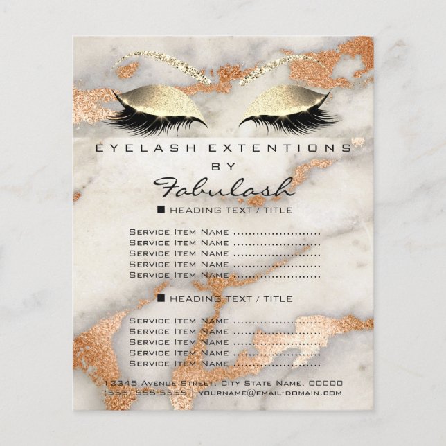 Prospectus 11,4 Cm X 14,2 Cm Boucles de maquillage Beauté Salon Circulaire Marb (Devant)
