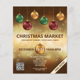 Prospectus 11,4 Cm X 14,2 Cm Boules de Noël Colorées - Marché de Noël