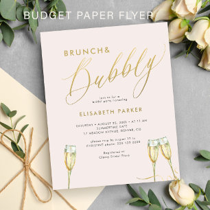 Prospectus 11,4 Cm X 14,2 Cm Brunch budget et invitation à la douche à bulle