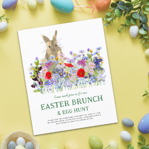Prospectus 11,4 Cm X 14,2 Cm Brunch de Pâques Chasse aux Oeufs Bunny Budget Flo