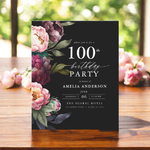 Prospectus 11,4 Cm X 14,2 Cm Budget 100e anniversaire Moody Floral Invitation