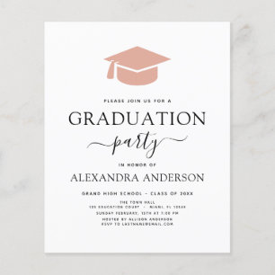 Prospectus 11,4 Cm X 14,2 Cm Budget 2022 Graduation Party rose blanc