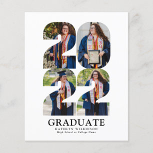 Prospectus 11,4 Cm X 14,2 Cm BUDGET 2022 Moderne Big Script 5 Faire-part photo