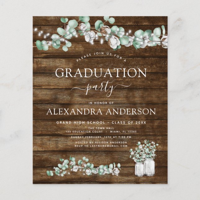 Prospectus 11,4 Cm X 14,2 Cm Budget 2023 Eucalyptus Graduation Party (Devant)