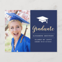 Budget 2023 Marine Bleu Gold Photo Graduation