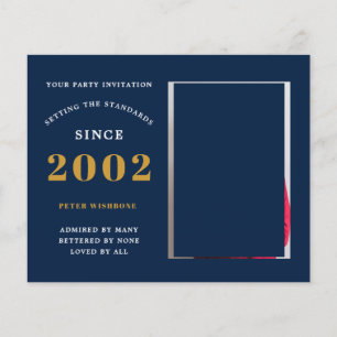 Prospectus 11,4 Cm X 14,2 Cm Budget 21st Birthday Invitation 2002 Nom Photo