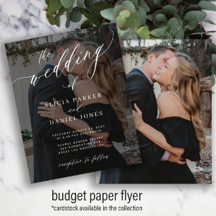 Prospectus 11,4 Cm X 14,2 Cm Budget 2 photos élégant script faire-part de maria