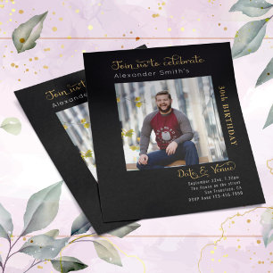 Prospectus 11,4 Cm X 14,2 Cm Budget 30e anniversaire Invitation noire