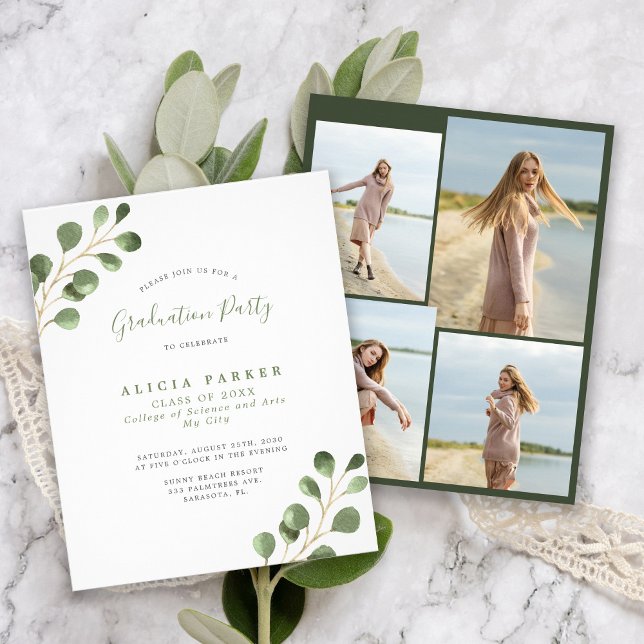 Prospectus 11,4 Cm X 14,2 Cm Budget 4 photos invitation à la fête de remise des (Créateur téléchargé)