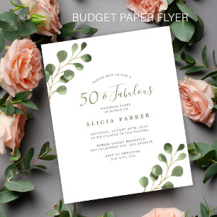 Prospectus 11,4 Cm X 14,2 Cm Budget 50e anniversaire élégante invitation de fêt