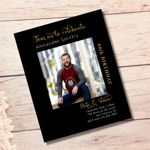 Prospectus 11,4 Cm X 14,2 Cm Budget 60e anniversaire Invitation noire