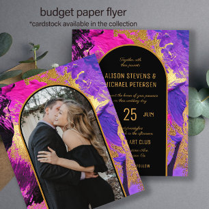 Prospectus 11,4 Cm X 14,2 Cm Budget abstrait arc rose faire-part de mariage PHO