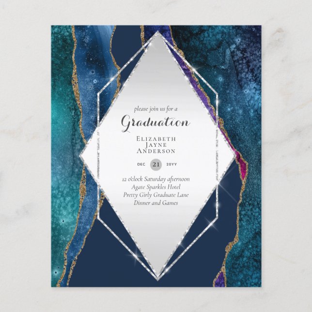 Prospectus 11,4 Cm X 14,2 Cm BUDGET Agate GRADUY Invitations Parties scintillan (Devant)