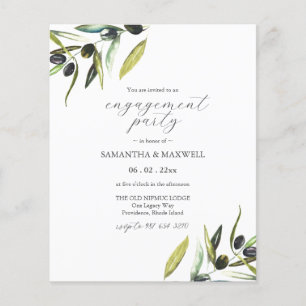 Prospectus 11,4 Cm X 14,2 Cm Budget Aquarelle verte Engagement Invitation
