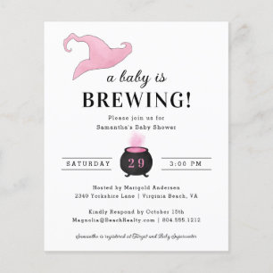 Prospectus 11,4 Cm X 14,2 Cm Budget Baby est en train de brasser une invitation