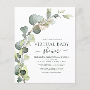 Prospectus 11,4 Cm X 14,2 Cm Budget Baby shower virtuel verdure Eucalyptus