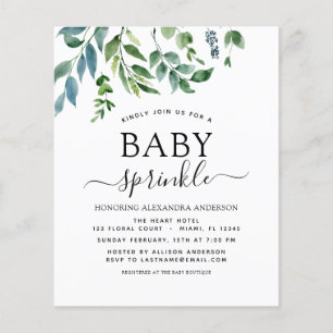 Prospectus 11,4 Cm X 14,2 Cm Budget Baby Sprinkle Douche verdure Botanique Volé