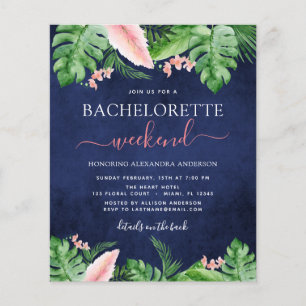 Prospectus 11,4 Cm X 14,2 Cm Budget Bachelorette Week-end Itinéraire Tropical