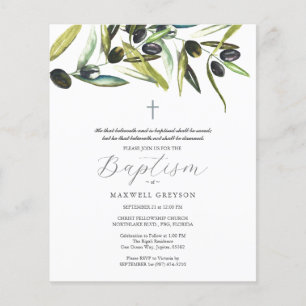 Prospectus 11,4 Cm X 14,2 Cm Budget Baptême Invitations Branche de l'olivier re