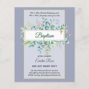 Prospectus 11,4 Cm X 14,2 Cm Budget BAPTISM Baptiser la verdure Feuilles Invita