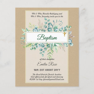 Prospectus 11,4 Cm X 14,2 Cm Budget BAPTISM Baptiser la verdure Feuilles Invita