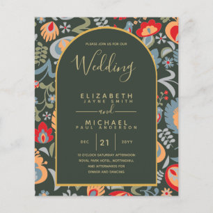 Prospectus 11,4 Cm X 14,2 Cm BUDGET Bilingue Espagnol Anglais Boda Mariage