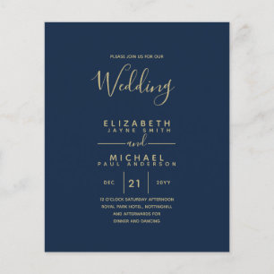 Prospectus 11,4 Cm X 14,2 Cm BUDGET Bilingue Espagnol Boda Anglais Mariage