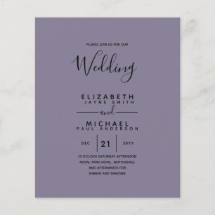 Prospectus 11,4 Cm X 14,2 Cm BUDGET Bilingue Espagnol Boda Anglais Mariage