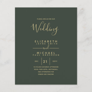 Prospectus 11,4 Cm X 14,2 Cm BUDGET Bilingue Espagnol Boda Anglais Mariage
