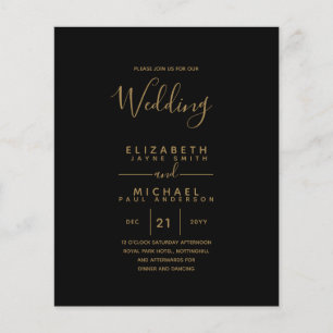 Prospectus 11,4 Cm X 14,2 Cm BUDGET Bilingue Espagnol Boda Anglais Mariage