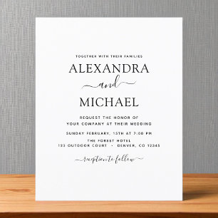 Prospectus 11,4 Cm X 14,2 Cm Budget Black White Mariage Moderne Typographie Cir