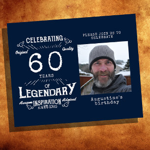 Prospectus 11,4 Cm X 14,2 Cm Budget bleu 60e anniversaire Invitation