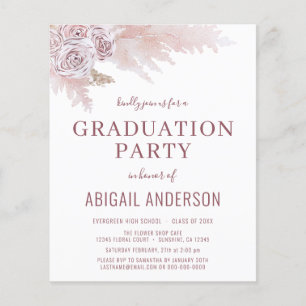 Prospectus 11,4 Cm X 14,2 Cm Budget Boho 2023 Graduation Floral Invitation