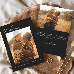 Prospectus 11,4 Cm X 14,2 Cm Budget Boho Black Mariage Merci Cartes