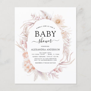 Prospectus 11,4 Cm X 14,2 Cm Budget Boho Chic Dusty Baby shower du désert rose