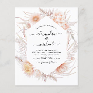 Prospectus 11,4 Cm X 14,2 Cm Budget Boho Chic Dusty Pink Desert Mariage