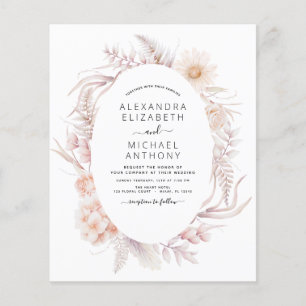 Prospectus 11,4 Cm X 14,2 Cm Budget Boho Chic Dusty Pink Desert Mariage