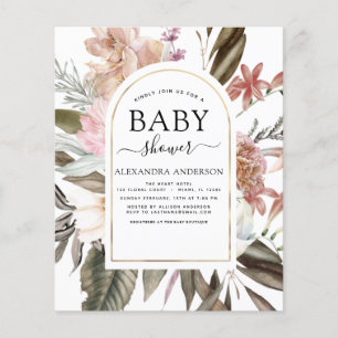 Prospectus 11,4 Cm X 14,2 Cm Budget Boho Dusty Pink Burgundy Baby shower